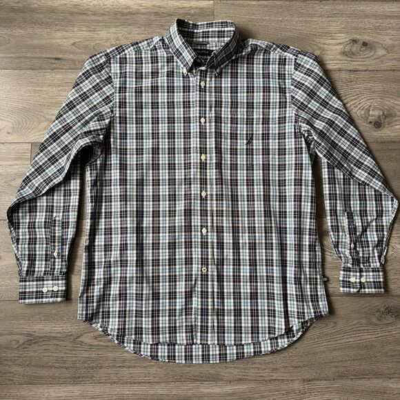 Nautica Other - Nautica Men’s Navy Plaid Button-Down Shirt - Size Large